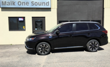 Black 2018 Mitsubishi Outlander EV with premium window tint